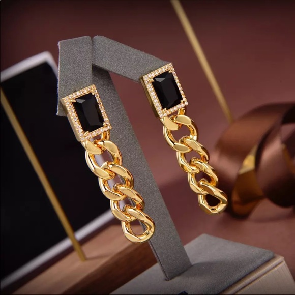 💙Unique Classic Glitter Gold Plated Earrings - Picture 2 of 3